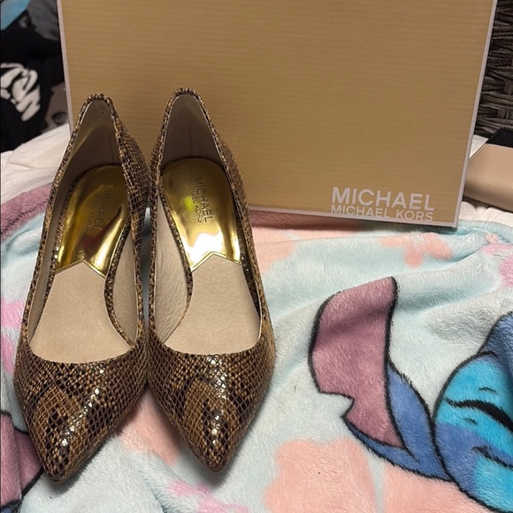 Michael Kors Brown Snakeskin Women's Heels - Picture 1 of 7